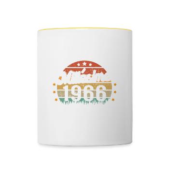 Cadeau d'anniversaire 56 Ans Millésime 1966 - Mug contrasté - blanc/jaune - Devant