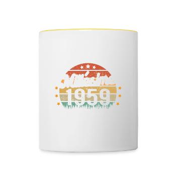 Cadeau d'anniversaire 63 Ans Millésime 1959 - Mug contrasté - blanc/jaune - Devant