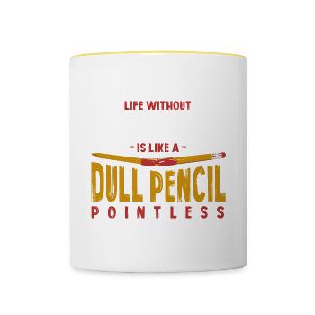 La vie sans pentathlon moderne est comme une matité - Mug contrasté - blanc/jaune - Devant
