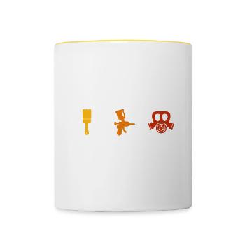 Lackierer Maler Meister Handwerker Geschenk - Tasse zweifarbig - Weiß/Gelb - Vorne