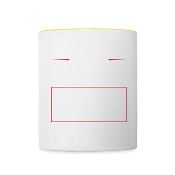 Équipe de football - Mug contrasté - blanc/jaune - Devant