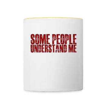 Les gens me comprennent Les autres ont juste peur - Mug contrasté - blanc/jaune - Devant