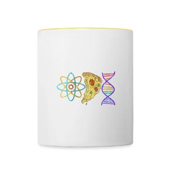 Pizzaologist, To The In-Depth Study Of Pizza 3 - Contrasting Mug - white/yellow - Front