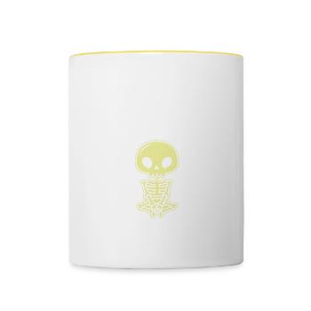Ayez le jour où vous méritez l’esthétique grunge - Mug contrasté - blanc/jaune - Devant