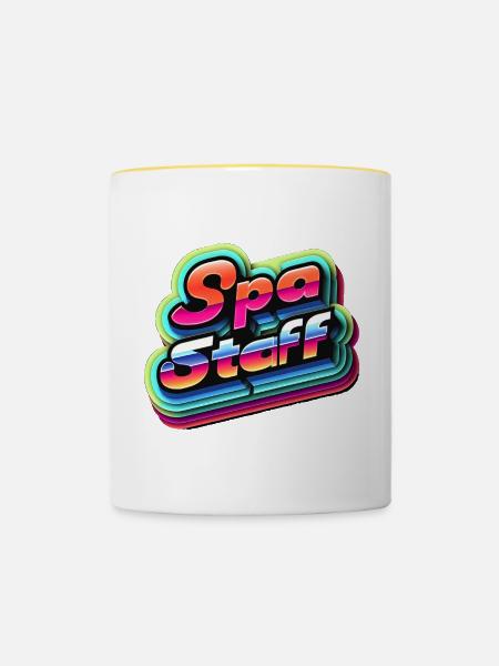 Spa Staff 8 - Tasse zweifarbig - Weiß/Gelb