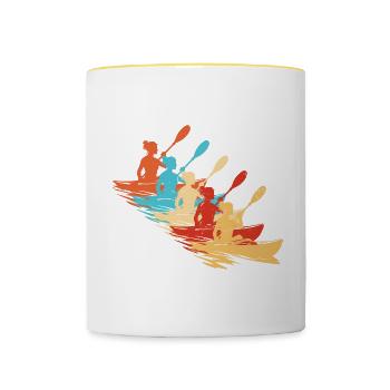Kayak Homme Kayak Canoë Kayak Femme - Mug contrasté - blanc/jaune - Devant