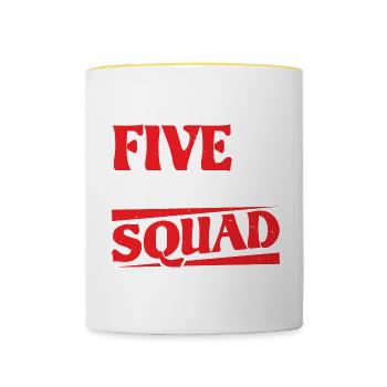 Five In The Morning Squad 8 - Tasse zweifarbig - Weiß/Gelb - Vorne