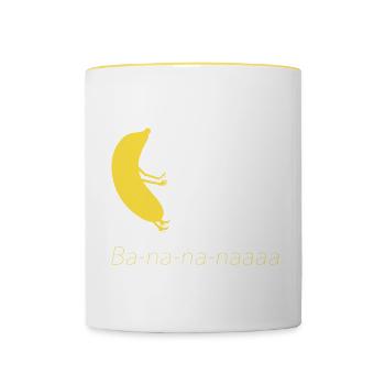 Banane I Piano I Musique I Beethoven - Mug contrasté - blanc/jaune - Devant