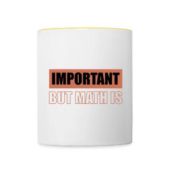 L’anglais est important, mais les mathématiques sont plus importantes - Mug contrasté - blanc/jaune - Devant