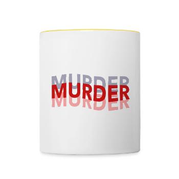 True Crime Crime Podcast Gift - Contrasting Mug - white/yellow - Front