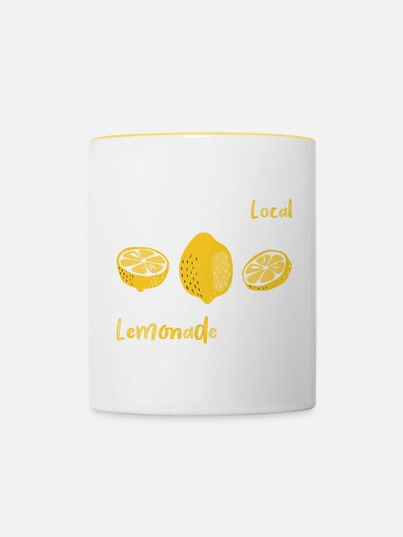 Limonade Zitrone Getränk Limo Geschenk - Tasse zweifarbig - Weiß/Gelb