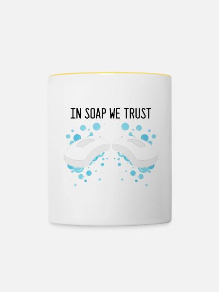 Hausgemachte Seifen Design für Ölseifenherstellung - Tasse zweifarbig - Weiß/Gelb