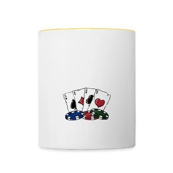 It takes Skills Poker Gambler Poker Player - Contrasting Mug - white/yellow - Front