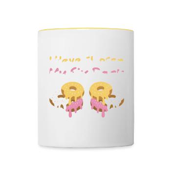 Donut Sixpack Donuts Witzig Lustig Spruch Geschenk - Tasse zweifarbig - Weiß/Gelb - Vorne