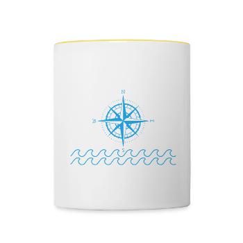Sehnsucht Aufs Kreuzfahrt Schiff Urlaub - Tasse zweifarbig - Weiß/Gelb - Vorne