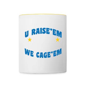Justizvollzug Motiv für Strafvollzugs-Beamte - Tasse zweifarbig - Weiß/Gelb - Vorne