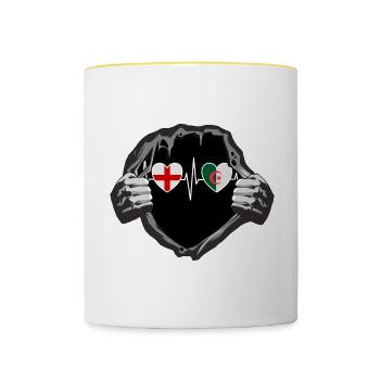 England und Algerien Algerisch Algeria Fahne - Tasse zweifarbig - Weiß/Gelb - Vorne