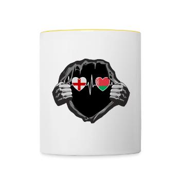 England und Belarus Belarusisch Fahne Flaggen - Tasse zweifarbig - Weiß/Gelb - Vorne