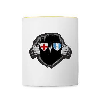 England und Guatemala Guatemaltekische Flaggen - Tasse zweifarbig - Weiß/Gelb - Vorne