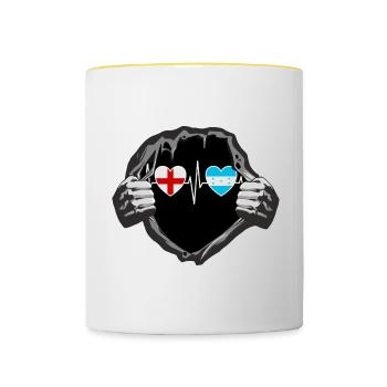 England und Honduras Honduranische Fahne Flaggen - Tasse zweifarbig - Weiß/Gelb - Vorne