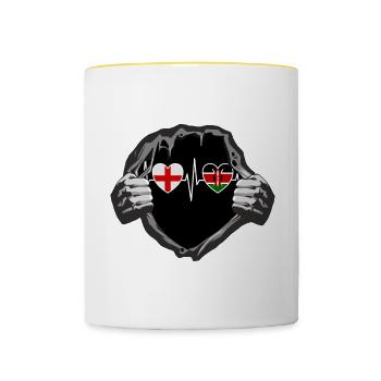 England und Kenia Kenianische Fahne Flaggen - Tasse zweifarbig - Weiß/Gelb - Vorne