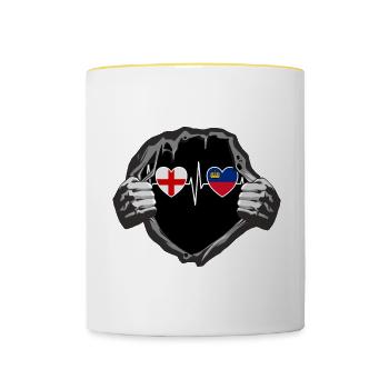England und Liechtenstein Liechtensteinische Fahne - Tasse zweifarbig - Weiß/Gelb - Vorne