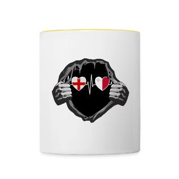 England und Malta maltesische Fahne Flaggen - Tasse zweifarbig - Weiß/Gelb - Vorne