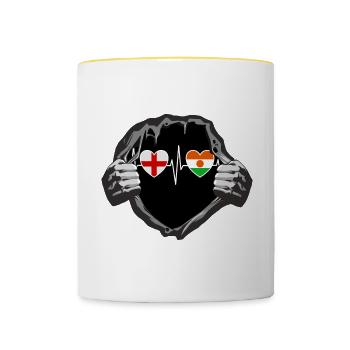 England und Niger Nigrische Fahne Flaggen - Tasse zweifarbig - Weiß/Gelb - Vorne