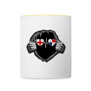 England und Panama Panamaische Fahne Flaggen - Tasse zweifarbig - Weiß/Gelb - Vorne
