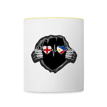 England und Philippinen Philippinische Flaggen - Tasse zweifarbig - Weiß/Gelb - Vorne
