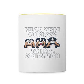Rottweiler Dog Relax We're All Crazy It's Not A - Tasse zweifarbig - Weiß/Gelb - Vorne