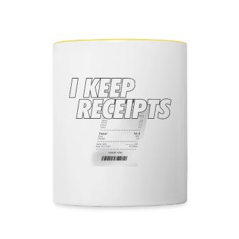 Sarcasm I Keep Receipts Meme Rant Funny Liar - Contrasting Mug - white/yellow - Front