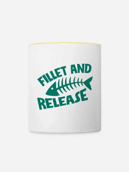 Fillet And Release - Tasse zweifarbig - Weiß/Gelb
