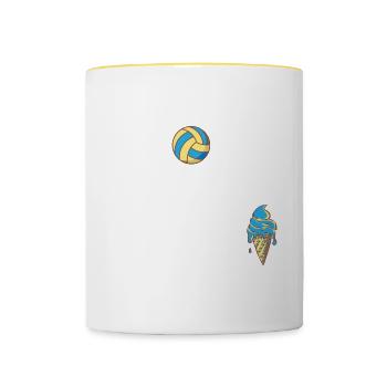 Volleyball If You Want A Soft Serve Go Get An Ice - Tasse zweifarbig - Weiß/Gelb - Vorne
