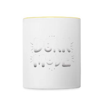 Mode Dork 7 - Mug contrasté - blanc/jaune - Devant