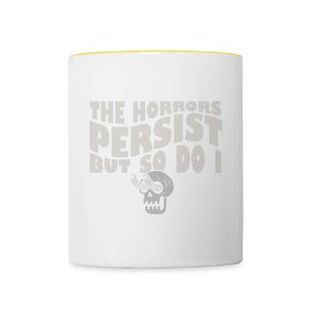 Les horreurs persistent, mais moi aussi Skeleton Internet - Mug contrasté - blanc/jaune - Devant