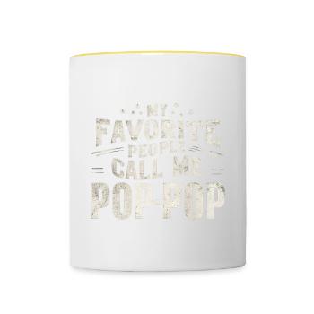Mes personnes préférées m’appellent Pop-Pop pour la fête des pères - Mug contrasté - blanc/jaune - Devant