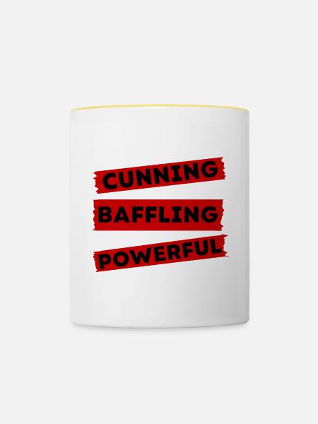 Cunning Baffling Powerful - Tasse zweifarbig - Weiß/Gelb