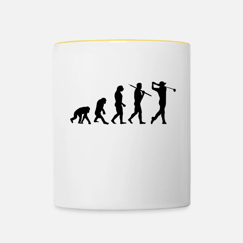 Golf Evolution Gift - Contrasting Mug - white/yellow