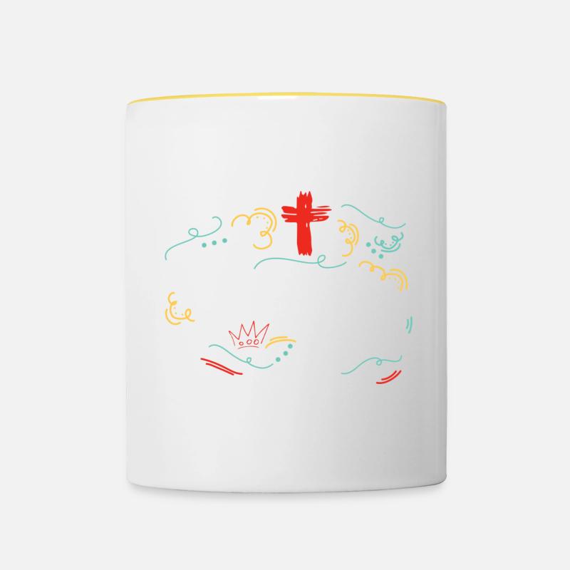 Team Jesus - Tasse zweifarbig - Weiß/Gelb