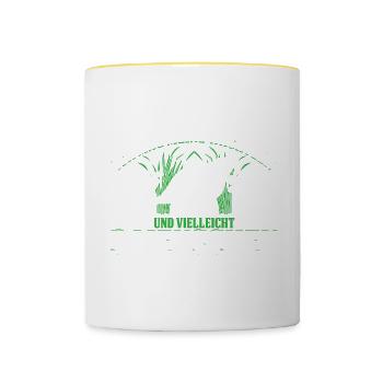 Ich Mag Meine Wachteln Und Vielleicht 3 Menschen - Tasse zweifarbig - Weiß/Gelb - Vorne