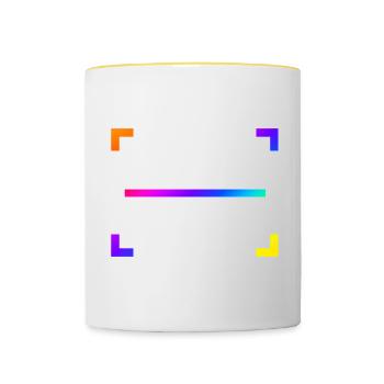 Tuning displacement car tuner gift for anyone who - Contrasting Mug - white/yellow - Front