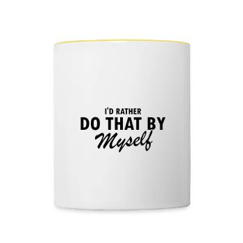 Hausabriss und Renovierungs Design - Tasse zweifarbig - Weiß/Gelb - Vorne