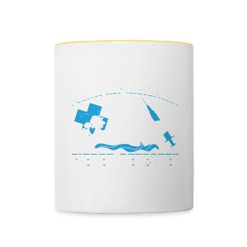 Positiv Auf Kreuzfahrt Fieber Getestet Geschenk - Tasse zweifarbig - Weiß/Gelb - Vorne