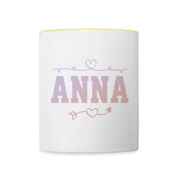 Anna - Tasse zweifarbig - Weiß/Gelb - Vorne