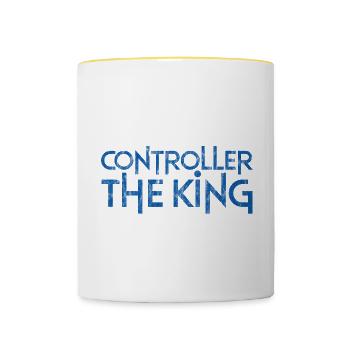 Hand Me The Controller, The King Wants To Play 3 - Tasse zweifarbig - Weiß/Gelb - Vorne
