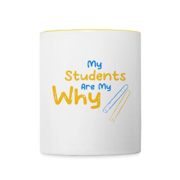 Teacher Teacher Student Professor Gift - Contrasting Mug - white/yellow - Front