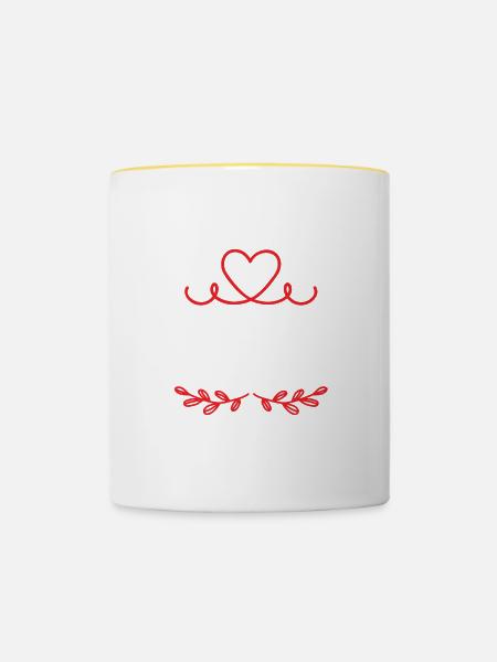 Annika - Tasse zweifarbig - Weiß/Gelb
