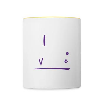 PiLates AddictiOn est très REal 4 - Mug contrasté - blanc/jaune - Devant