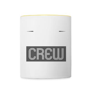 Équipe de hockey - Mug contrasté - blanc/jaune - Devant